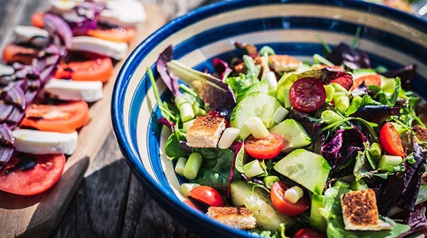 greek salad with olive oil
